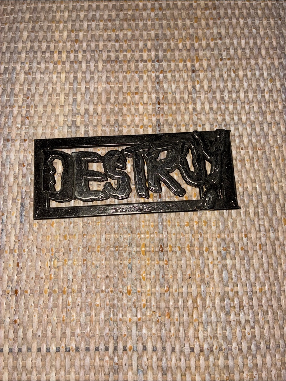 Ed Hardy "DESTROY" Belt Buckle
